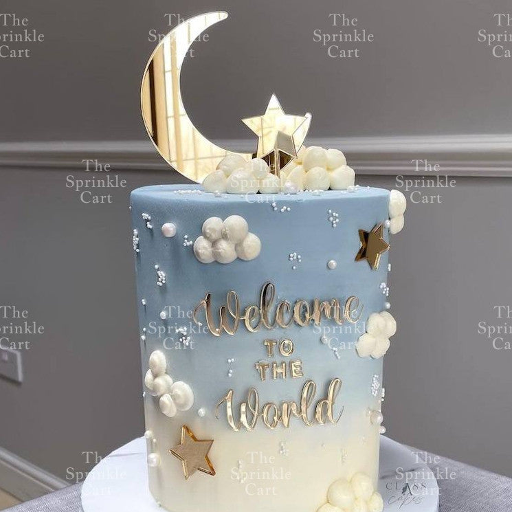 Acrylic Glitter Paper Happy Birthday Mr & Mrs Girl Boy Cake Topper Party Supplies
