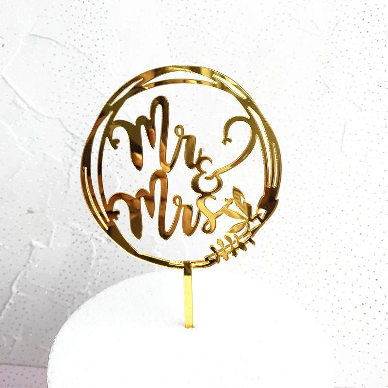 Acrylic Glitter Paper Happy Birthday Mr & Mrs Girl Boy Cake Topper Party Supplies
