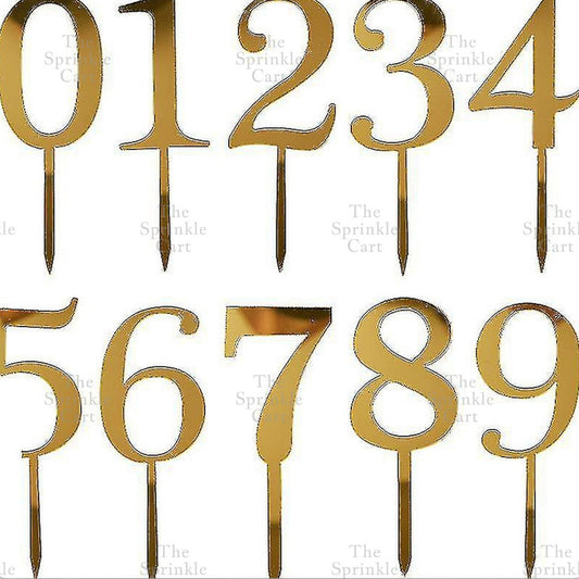 Acrylic Number Cake Topper Glitter Crown Diamond Happy Birthday Number Cupcake Topper