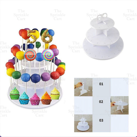 3-Layer Dessert Cupcake Lollipop Cake Pop Holder Stand Birthday Party Supply Wedding Party Supply