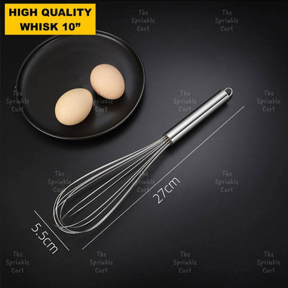 High Quality Stainless Steel Egg Whisk Non-Slip Manual Egg Beater Kitchen Mixing Tools