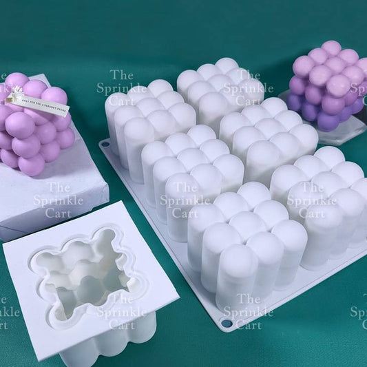 Bubble Cube Silicone Molder for Baking Use and DIY Candle Resin Crafting Tool TSC