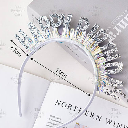 Happy Birthday and Happy New Year Glitter Shiny Headband Sequined Hair Accessories TSC