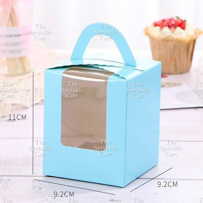 10pcs Solo Cupcake & Cookies Box Muffin Box w/ Holder Single Pastry Box TSC