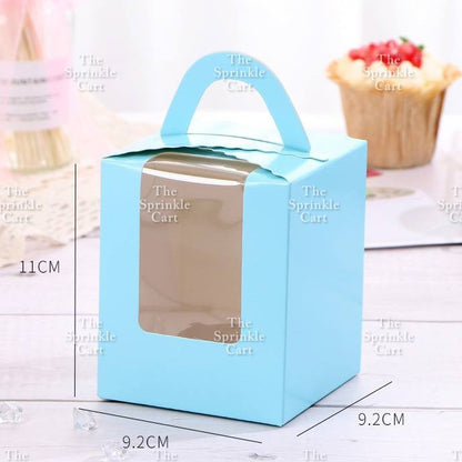 10pcs Solo Cupcake & Cookies Box Muffin Box w/ Holder Single Pastry Box TSC