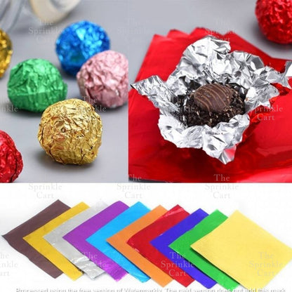 100pcs Chocolate Wrapper Multi-Color Aluminum Foil Candy Sweets Square Packaging TSC