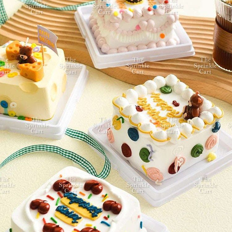 Transparent Square Bento Cake Box Packaging DIY Cake Box Storage TSC