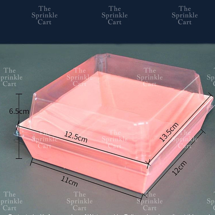 10pcs Disposable Kraft Dessert Box Packaging Square Rectangle Take Out Meal Cake Box Clear Lid TSC