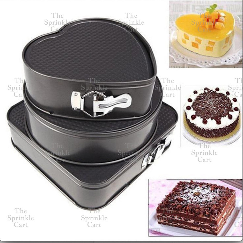 Multi-Size Non Stick Lock Buckle Cake Mould Removable Mousse Springform Muffin Baking Pan Set