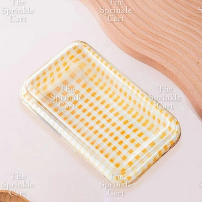 10pcs Retro Checkered Square Rectangle Cake Box / Cute Korean Bento Box Aesthetic Bento Box