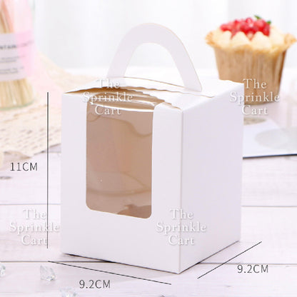 10pcs Solo Cupcake & Cookies Box Muffin Box w/ Holder Single Pastry Box TSC