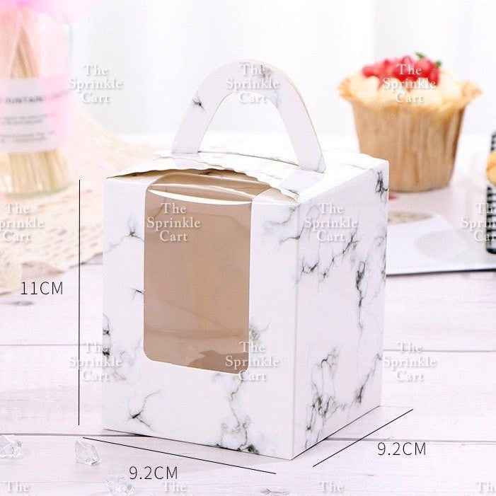 10pcs Solo Cupcake & Cookies Box Muffin Box w/ Holder Single Pastry Box TSC