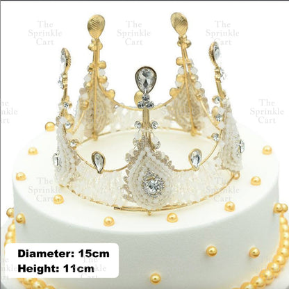 Crown Cake Topper Princess Birthday Celebration Queen Gold Silver