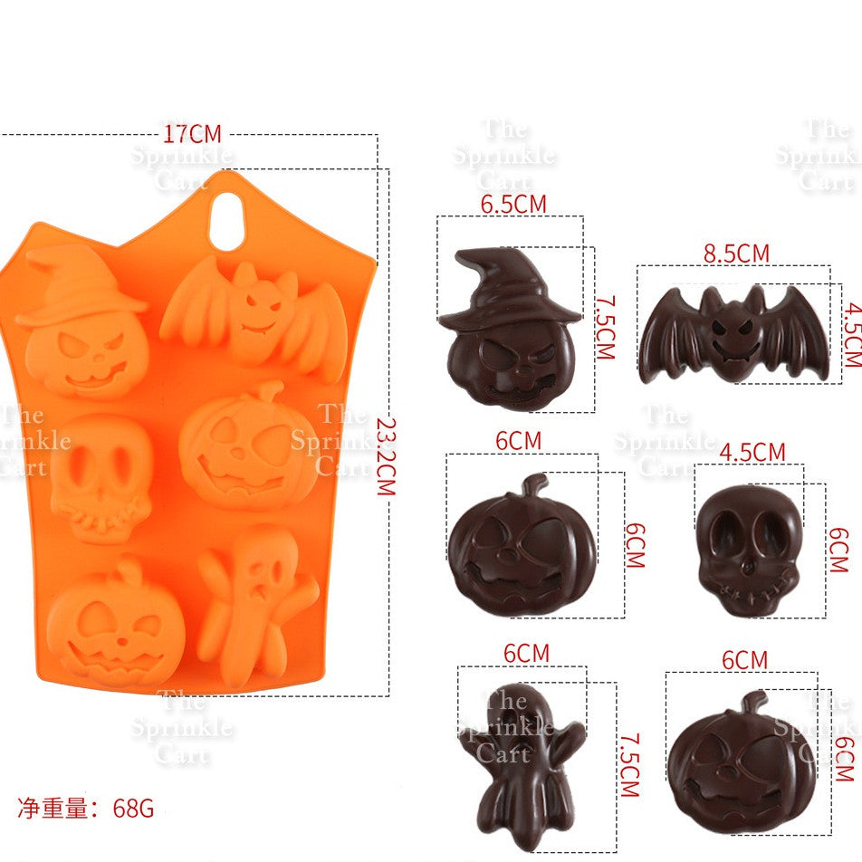 Christmas Theme Halloween Trick or Treat Silicone Chocolate Molder Kitchen Cake Decorating Tool