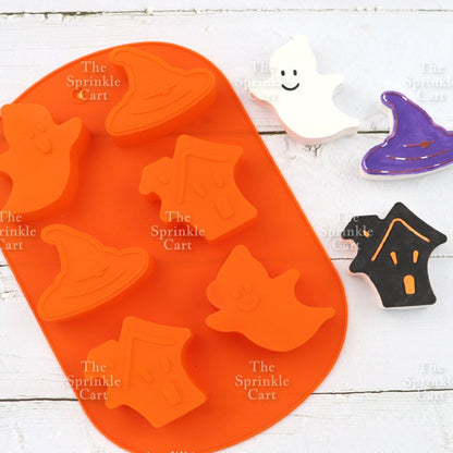 Christmas Theme Halloween Trick or Treat Silicone Chocolate Molder Kitchen Cake Decorating Tool