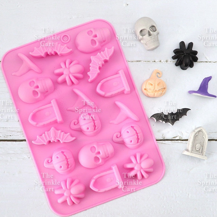 Christmas Theme Halloween Trick or Treat Silicone Chocolate Molder Kitchen Cake Decorating Tool