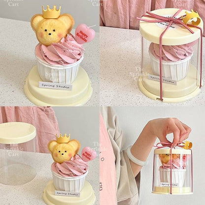 Solo Round Acetate Mini Cake Box and Dessert Gift Box Holder TSC