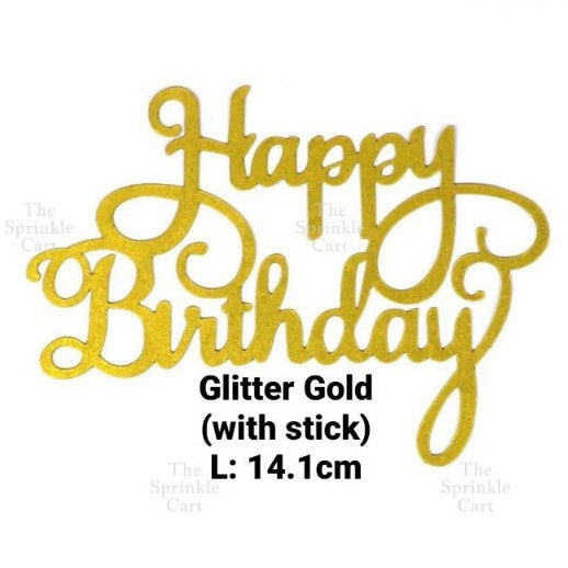 Acrylic Glitter Paper Happy Birthday Mr & Mrs Girl Boy Cake Topper Party Supplies