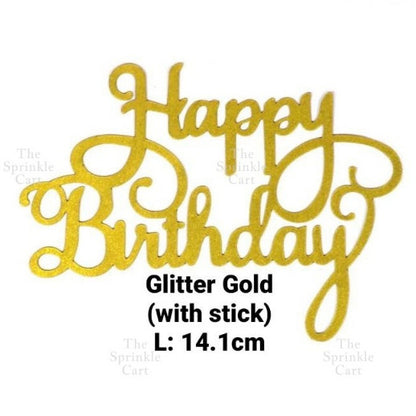 Acrylic Glitter Paper Happy Birthday Mr & Mrs Girl Boy Cake Topper Party Supplies