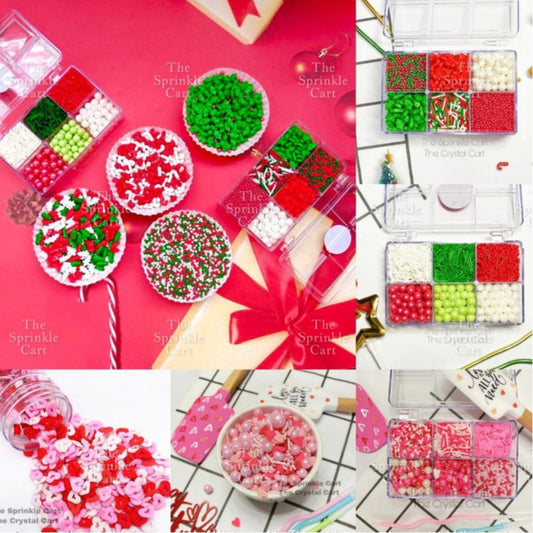 Christmas Valentines Themed Edible Sprinkles Dragees Bento Candy Sampler Candies Cake Decoration
