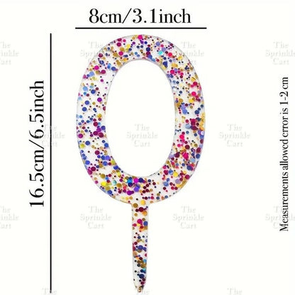 Acrylic Number Cake Topper Glitter Crown Diamond Happy Birthday Number Cupcake Topper