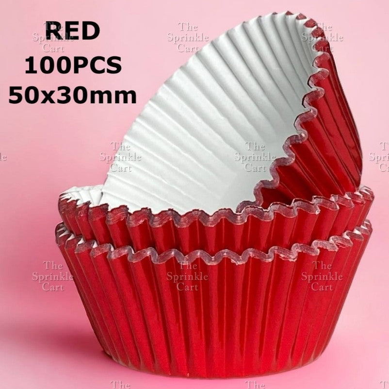 100pcs Metallic Foil Cupcake Liners 3oz Aluminum Greaseproof Muffin Liner
