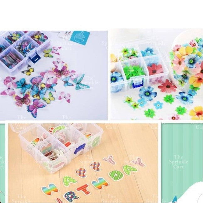 Snowflakes Butterfly Flower Leaf Wafer Cake Decoration TSC
