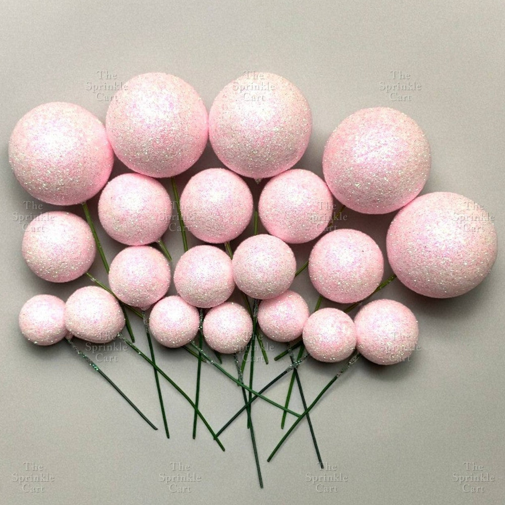 Balls Cake Topper Gold Silver White Pink Blue Yellow Decoration Birthday Swirl Ball Spiral Ball