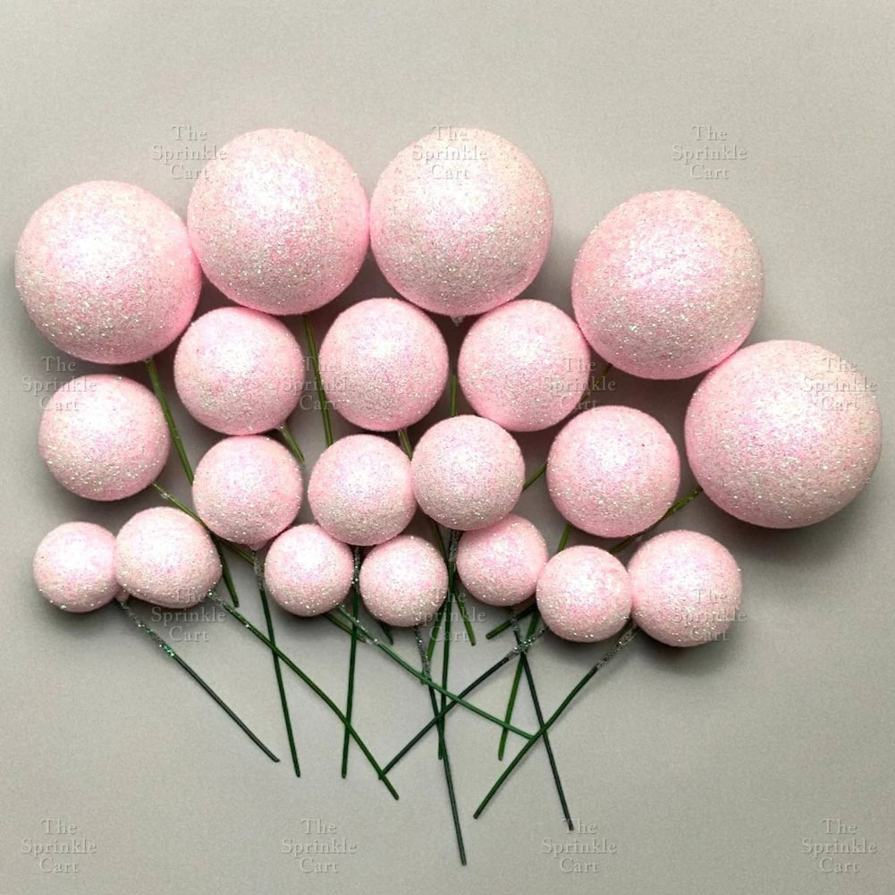 Balls Cake Topper Gold Silver White Pink Blue Yellow Decoration Birthday Swirl Ball Spiral Ball