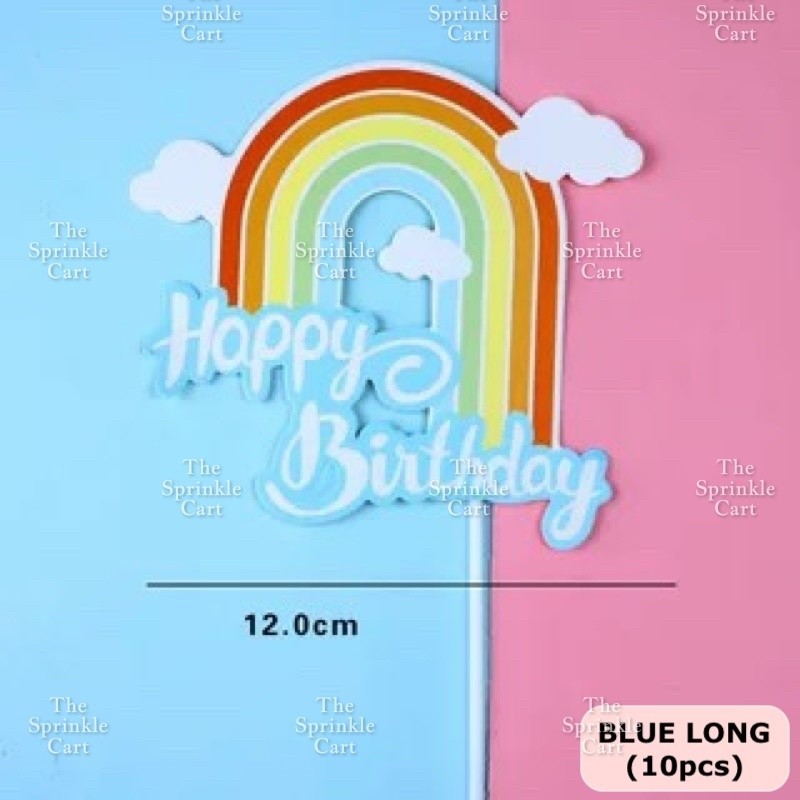 Happy Birthday Cake Topper Rainbow Cloud Colorful Cute Birthday Topper