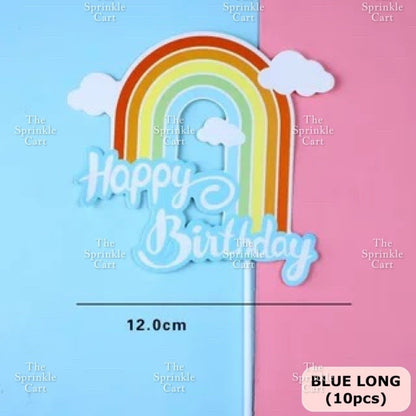 Happy Birthday Cake Topper Rainbow Cloud Colorful Cute Birthday Topper
