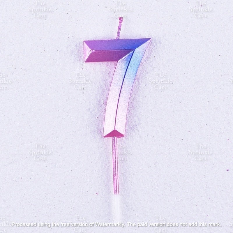 Ombre Creative 0-9 Gradient Number Candle Geometric Happy Birthday Party Candle