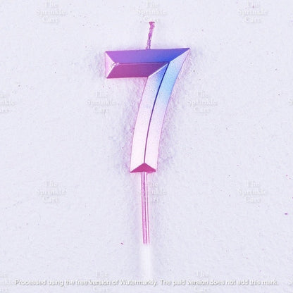 Ombre Creative 0-9 Gradient Number Candle Geometric Happy Birthday Party Candle