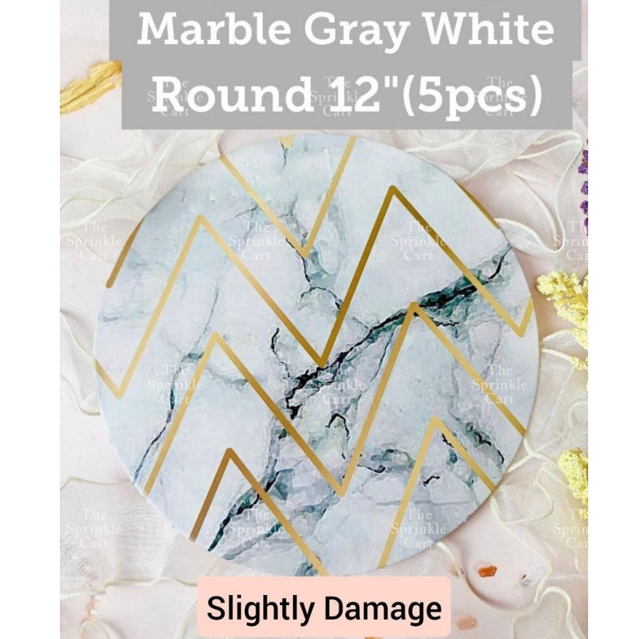 Cake Board High Quality 2mm Thick Scalloped Round Square Marble Silver Gold White MDF Boards
