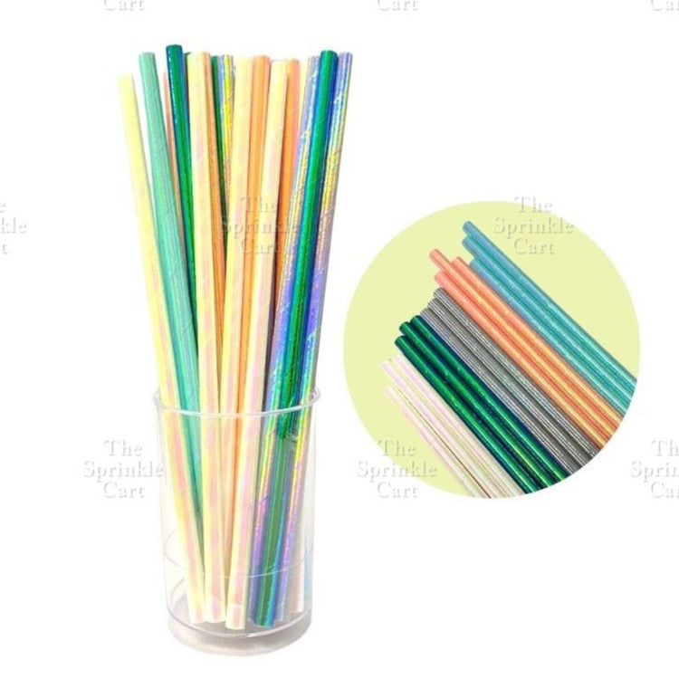 Drinking Paper Straw Metallic Gold Colorful Individually Wrapped Boba Plastic Straw TSC