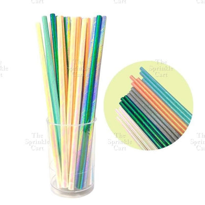 Drinking Paper Straw Metallic Gold Colorful Individually Wrapped Boba Plastic Straw TSC