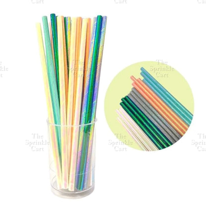 Drinking Paper Straw Metallic Gold Colorful Individually Wrapped Boba Plastic Straw TSC