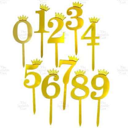 0-9 Set Number Candle and Acrylic Number Topper for Birthday Anniversary Cake Decoration