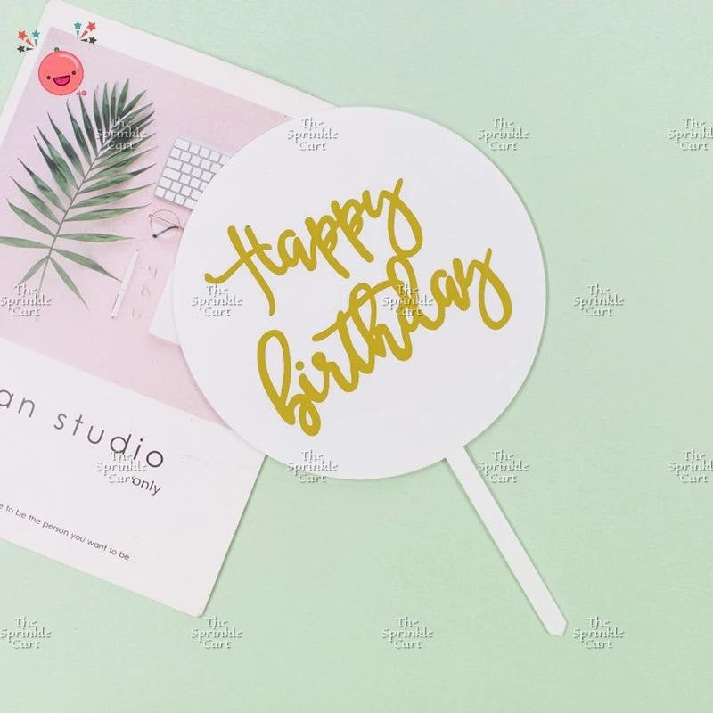 Happy Birthday Acrylic Topper for Decoration