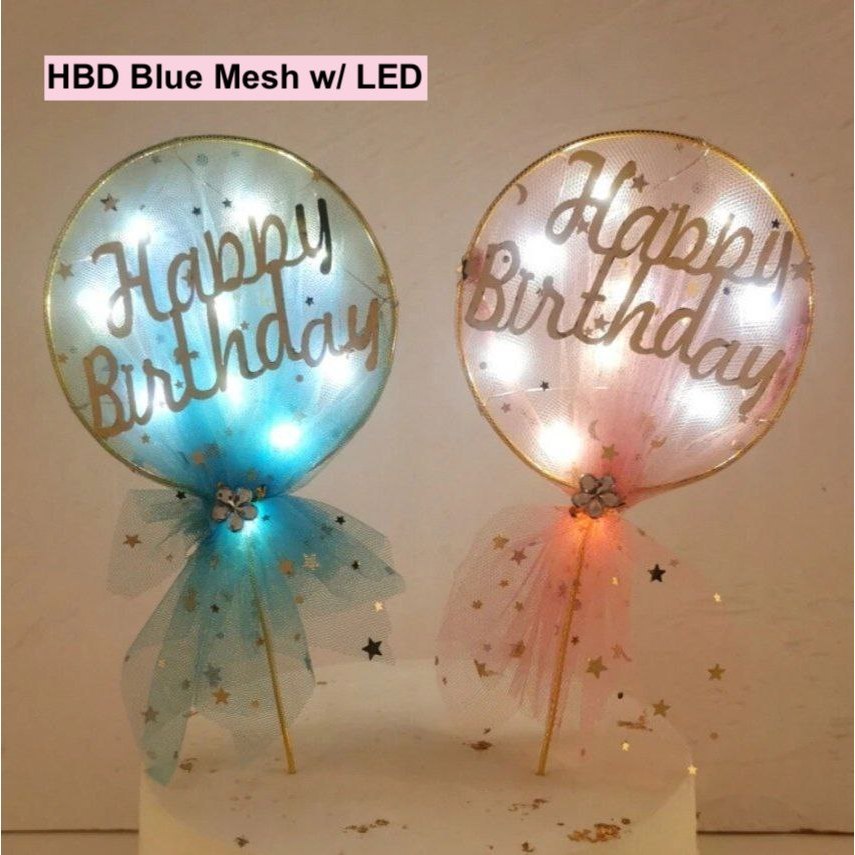 Happy Birthday Metal Cake Topper Heart Crown Moon Birthday Cake Topper TSC