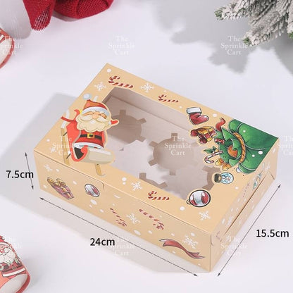 Christmas Cupcake Box and Liner for Baking Cupcake Dessert DIY Christmas Theme Decoration TSC