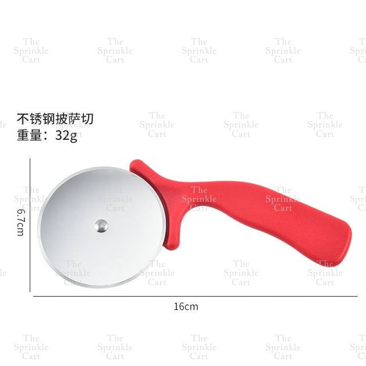 Stainless Steel Double Roller Pizza Wheel Cutter and Spatula Pastry Tools TSC