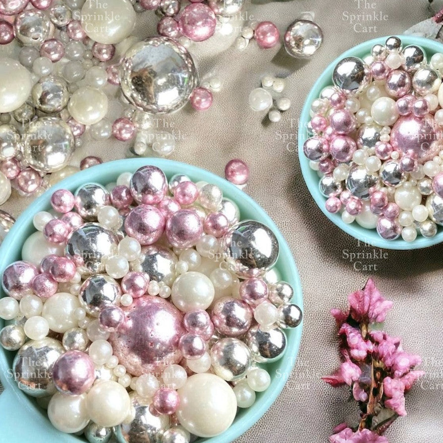 Edible Sprinkle Dragees Luxe Series Metallic Gold Rosegold Matte Pastel 50grams Decoration
