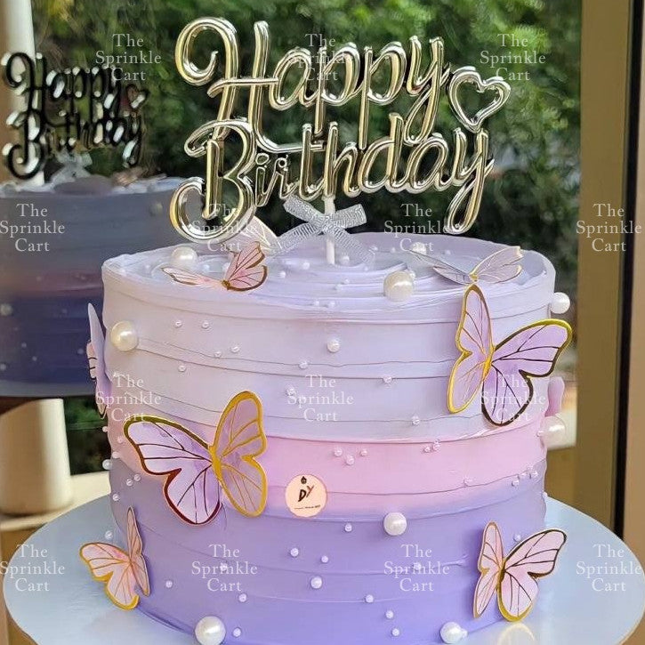 3D Happy Birthday with Bow Cake Topper Birthday Party Decoration TSC