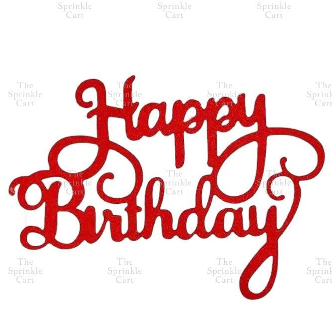 Glitter Paper Happy Birthday Love Cake Topper Party Supplies  Decor TSC