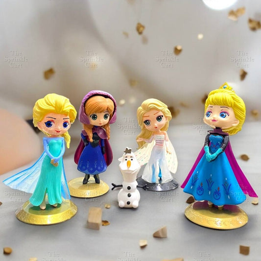 Frosen Themed Cake Toppers for Decoration Ellsa An-na Snowflakes