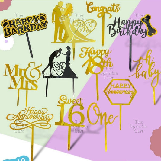 Acrylic Cake Topper Cross Sweet 16 Happy 18th Happy Wedding Happy Anniversary Mr Mrs Topper for Cake