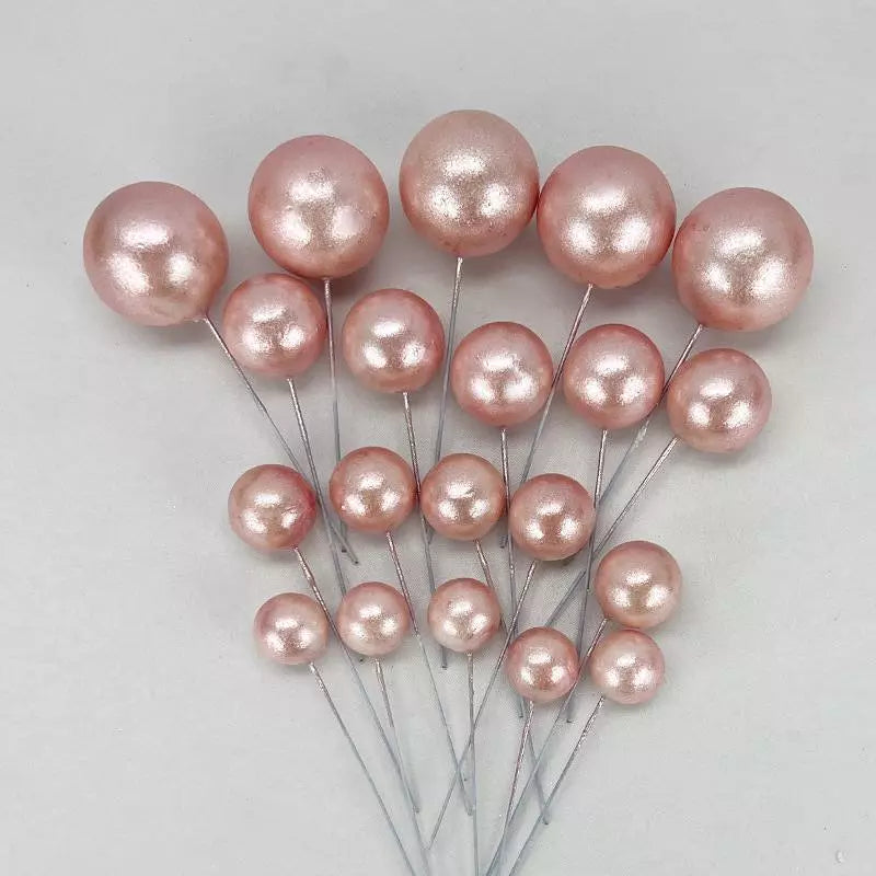Balls Cake Topper Gold Silver White Pink Blue Yellow Decoration Birthday Swirl Ball Spiral Ball