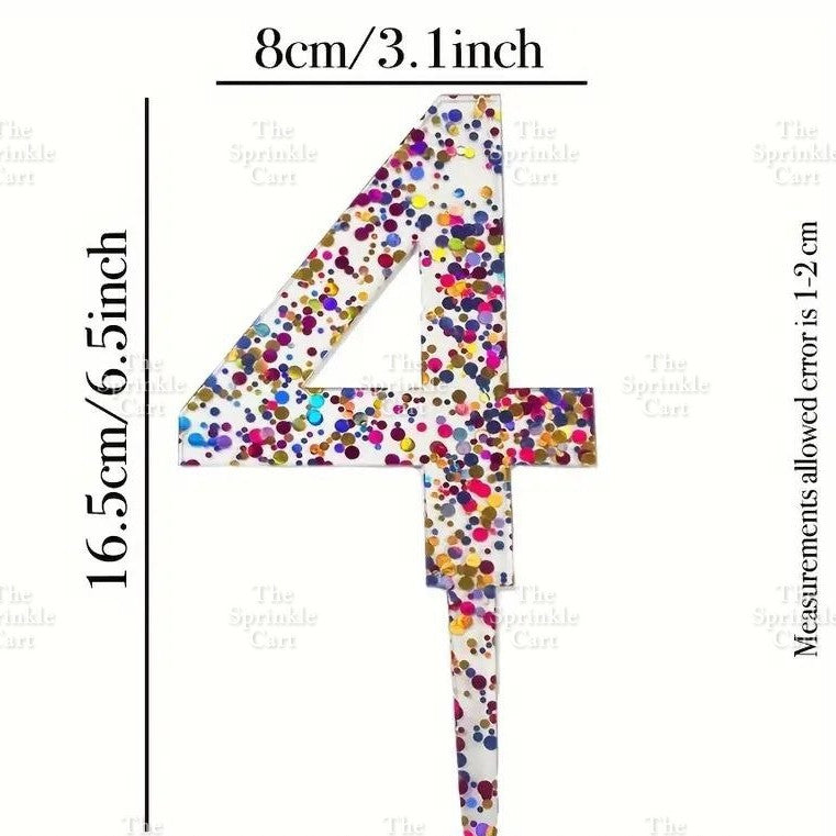 Acrylic Number Cake Topper Glitter Crown Diamond Happy Birthday Number Cupcake Topper