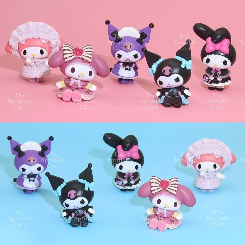 Sanlio Character Toys Set Cake Topper Cinnamonrol Kulomi Milody Decors TSC